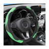 Picture of Fekey&JF Car Steering Wheel Cover, Universal Microfiber PU Leather Elastic 15 inch Stitching Color Anti-Slip Steering Wheel Protector, Auto Interior Protection Accessories for Men Women (Green)