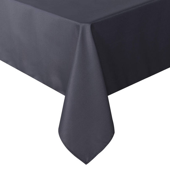 Picture of sancua Rectangle Tablecloth - 70 x 90 Inch - Stain and Wrinkle Resistant Washable Polyester Table Cloth, Decorative Fabric Table Cover for Dining Table, Buffet Parties and Camping, Grey