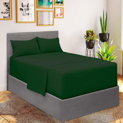 Picture of Mellanni Extra Deep Pocket Twin Sheet Set - Iconic Collection Bedding Sheets & Pillowcases - Hotel Luxury, Ultra Soft, Cooling Bed Sheets - Extra Deep Pocket up to 21" - 3 PC (Twin, Emerald Green)