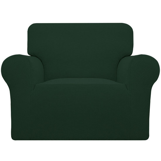 Picture of Easy-Going Stretch Oversized Chair Sofa Slipcover 1-Piece Couch Sofa Cover Furniture Protector Soft with Elastic Bottom for Kids Spandex Jacquard Fabric Small Checks Dark Green