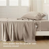 Picture of Bedsure Twin XL Sheet Set Dorm Bedding, Cooling Sheets with Rayon Derived from Bamboo, Deep Pocket Fits Up to 16", Silky Soft and Breathable Extra Long Twin Sheets, Simply Taupe