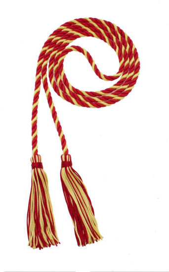 Picture of Graduation Honor Cord - RED/Maize - Every School Color Available - Made in USA - by Tassel Depot