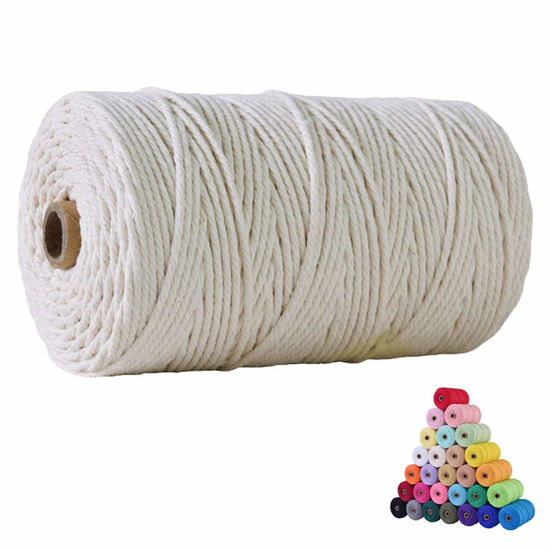 GetUSCart- FLIPPED 100% Natural Macrame Cord,3mm x220 Yards Cotton