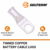 Picture of SELTERM 10pcs 4 AWG-5/16 Stud Tinned Copper Wire Lugs, Heavy Duty Battery Cable Ends,4 Guage Ring Terminals, UL Battery Lugs Marine Grade Copper Eyelets Electrical Battery Terminal Connectors