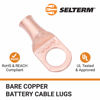 Picture of SELTERM 10pcs 4 AWG - 1/2" Stud - Battery Lugs, Heavy Duty Wire Lugs, Ring Terminals, Battery Cable Ends,4 Guage Terminals, UL Bare Copper Eyelets Electrical Battery Terminal Connectors