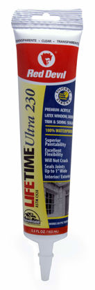 Picture of Red Devil 0705 Lifetime Ultra Premium Elastomeric Acrylic Latex Sealant, Clear, 5.5 oz, Pack of 12