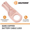 Picture of SELTERM 10pcs 1/0 AWG - 1/2" Stud (Wide Pad) - Battery Lugs, Heavy Duty Wire Lugs, Ring Terminals, Battery Cable Ends,0 Gauge Terminals, UL Bare Copper Eyelets Electrical Battery Terminal Connectors