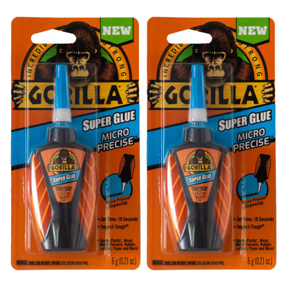 Picture of Gorilla Micro Precise Super Glue, 6 Gram, Clear, (Pack of 2)