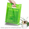 Picture of Choice Marts 100 Lime Green Bags for Small Business 1.5Mil 9"x12" Merchandise Bags Extra Thick Glossy Thank You Bags and Lime Green Retail Bags Plastic Bags with Die Cut Handles Lime Green Gift Bags