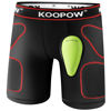 Picture of KOOPOW Youth Boys Padded Sliding Shorts Slider Pads with Soft Protective Athletic Cup for Baseball, Football, Lacrosse (X-Large, Black Red)