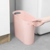 Picture of rejomiik Small Trash Can, 3.5 Gallon Slim Garbage Can Plastic Waste Basket with Handles Container Bin for Narrow Spaces Bathroom, Bedroom, Kitchen, Office at Home, Rosette Pink