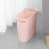 Picture of rejomiik Small Trash Can, 3.5 Gallon Slim Garbage Can Plastic Waste Basket with Handles Container Bin for Narrow Spaces Bathroom, Bedroom, Kitchen, Office at Home, Rosette Pink