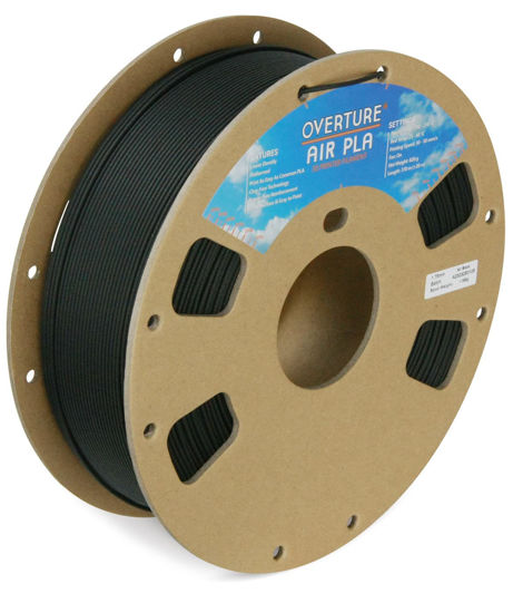 Picture of OVERTURE Air PLA Filament, Cardboard Spool, Premium PLA 0.8kg(1.76lbs), Dimensional Accuracy 99% Probability +/- 0.03mm (Air Black)