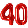 Picture of Red 40 Number Balloons Big Giant Jumbo 40 Foil Mylar Balloon for 40th Birthday Party Decorations 40 Inch