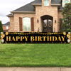 Picture of Large Happy Birthday Decoration Banner, Black and Gold Happy Birthday Banner Sign, Happy Birthday Party Decorations Supplies(9.8x1.6ft)