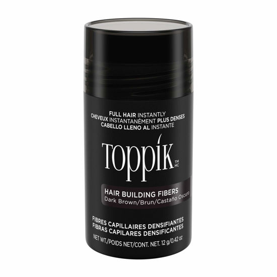 Picture of Toppik Hair Building Fibers, Dark Brown Hair Fibers, Hair Thickener for Thinning Hair, Hair Care to Create the Appearance of Thicker Hair, 0.42 OZ Bottle