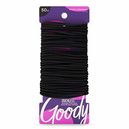 Picture of Goody Women's Ouchless Elastics, 2 mm for Finer Hair, 50 Count (Pack of 2), (Black)