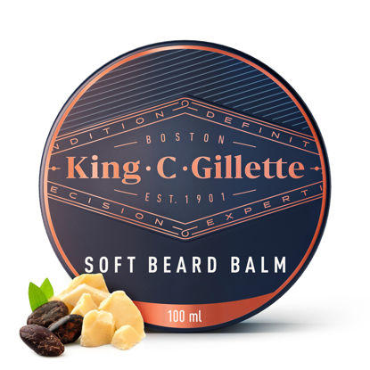 Picture of King C. Gillette Soft Beard Balm, Deep Conditioning with Cocoa Butter, Argan Oil and Shea Butter