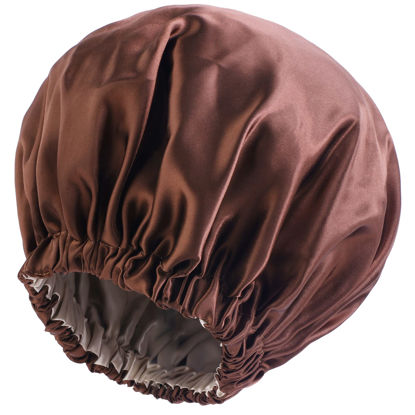 Picture of Satin Bonnet Silk Bonnet Hair Bonnet for Sleeping Satin Bonnet for Hair Bonnets for Women Silk Bonnet for Natural Hair