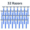 Picture of Amazon Basics Twin Blade Pivoting Disposable Razors with Rubber Grip, 32 Count, 1-Pack (Previously Solimo)