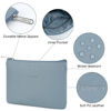 Picture of Narwey Small Makeup Bag for Purse Vegan Leather Travel Makeup Pouch Mini Cosmetic Bag Zipper Pouch for Women (Greyish Blue)