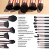 Picture of BS-MALL Makeup Brush Set 18 Pcs Premium Synthetic Foundation Powder Concealers Eye shadows Blush Makeup Brushes with black case (C-Rose)