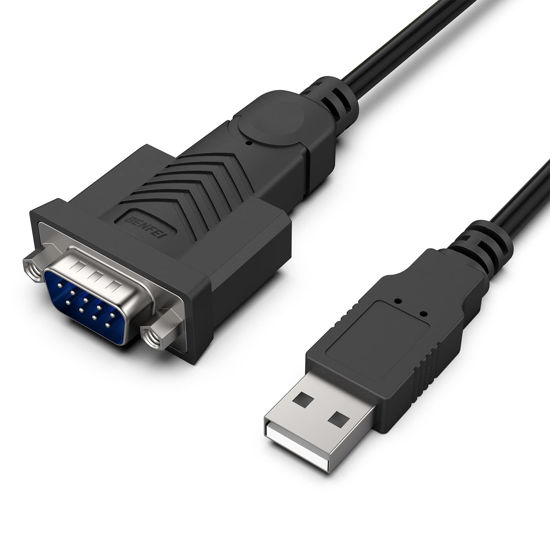 Picture of BENFEI USB to Serial Adapter, 6 Feet USB to RS-232 Male (9-pin) DB9 Serial Cable, Prolific Chipset, Windows 11/10/8.1/8/7, Mac OS X 10.6 and Above