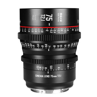 Picture of Meike 75mm T2.1 S35 Manual Focus Wide Angle Prime Cinema Lens for Canon EF Mount and Cine Camcorder EOS C100 Mark II, EOS C200, EOS 300 Mark II, EOS C300 Mark III, Zcam E2-S6 6K
