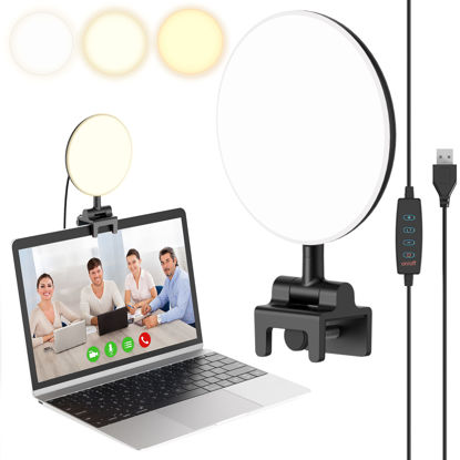 Picture of Video Conference Lighting, 4.0" Ring Light for Computer Laptop Monitor, Small Clip on Laptop Ring Lights for Video Calls, Remote Working, Zoom Meetings, Live Streaming, Online Teaching, Interview