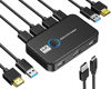 Picture of KVM Switch, Giimake KVM Switch HDMI,USB KVM Switch for 2 Computers Sharing One HD Monitor and Keyboard Mouse, Support 4K@60Hz,2 HDMI Cables and 2 USB Cables,1 USB C Charge Cable Included