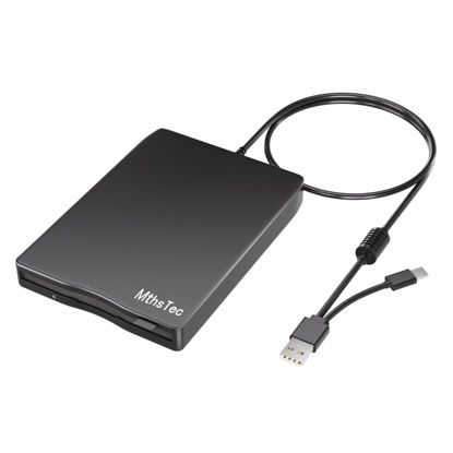 Picture of MthsTec USB Floppy Drive, External 3.5" USB & Type-C External Floppy Disk Drive Portable 1.44 MB Plug and Play FDD for PC Windows XP 7 8 10 11