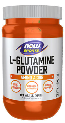 Picture of NOW Sports Nutrition, L-Glutamine Pure Powder, Nitrogen Transporter*, Amino Acid, 1-Pound