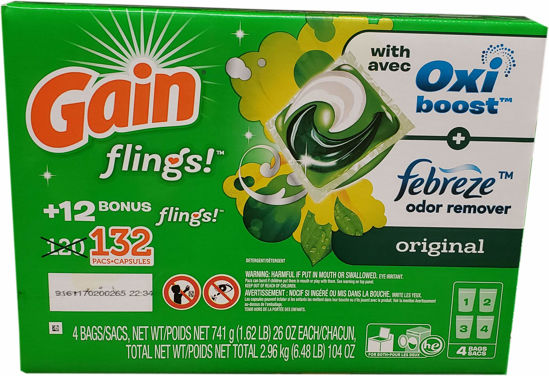 Picture of Gain GAIN Flings Original Scent (132Count), 104 Oz