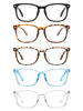 Picture of CCVOO 5 Pack Reading Glasses Blue Light Blocking, Filter UV Ray/Glare Computer Readers Fashion Nerd Eyeglasses Women/Men (*C1 Mix, 0.0)