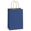 Picture of BagDream Kraft Paper Bags 100Pcs 5.25x3.75x8 Inches Small Paper Gift Bags with Handles Wedding Party Favor Bags Shopping Retail Merchandise Bags Navy Blue Gift Bags Paper Sacks Bulk