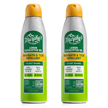 Picture of Murphy's Naturals Lemon Eucalyptus Oil Insect Repellent Mist | Plant Based, All Natural Ingredients | Mosquito and Tick Repellent for Skin + Gear | 6 Ounce Continuous Spray | 2 Pack