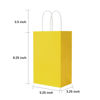 Picture of Oikss 100 Pack 5.25x3.25x8.25 inch Small Kraft Bags with Handles Bulk, Paper Bags Birthday Wedding Party Favors Grocery Retail Shopping Business Goody Craft Gift Bags Cub Sacks (Yellow 100PCS Count)