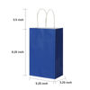 Picture of Oikss 100 Pack 5.25x3.25x8.25 inch Small Kraft Bags with Handles Bulk, Paper Bags Birthday Wedding Party Favors Grocery Retail Shopping Business Goody Craft Gift Bags Sacks (Royal Blue 100PCS Count)