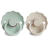 Picture of FRIGG Daisy Natural Rubber Baby Pacifier | Made in Denmark | BPA-Free (Seafoam/Cream, 0-6 Months) 2-Pack