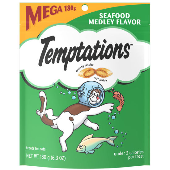 Picture of TEMPTATIONS Classic Treats for Cats Seafood Medley Flavor 6.3 Ounces (Pack of 10)