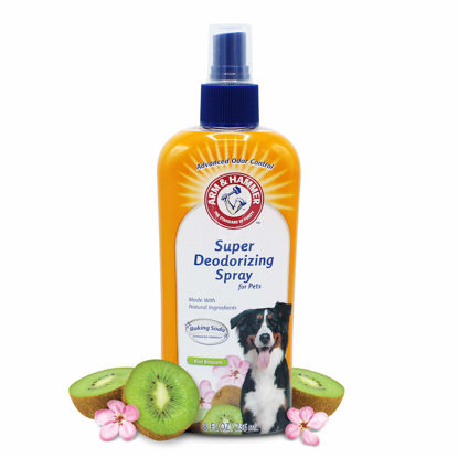 Picture of Arm & Hammer For Pets Super Deodorizing Spray for Dogs | Best Odor Eliminating Spray for All Dogs & Puppies | Arm & Hammer Baking Soda Formula with Kiwi Blossom Scent, 8 Fl Oz - 2 Pack