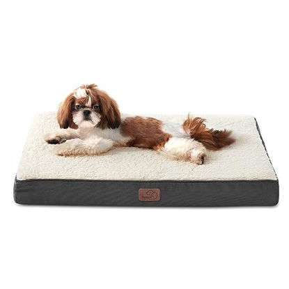 Picture of Bedsure Small Dog Bed for Small Dogs - Orthopedic Waterproof Dog Beds with Removable Washable Cover, Egg Crate Foam Pet Bed Mat, Suitable for Dogs Up to 20 lbs, Oxford Fabric Bottom