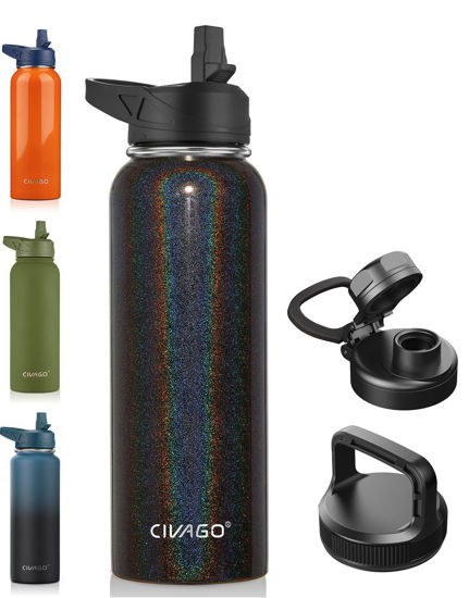 Iron Flask, Dining, Nwt Iron Flask Sports Water Bottle 4 Oz 2 Lids 2  Straws Leak Proof Black