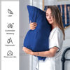 Picture of Natural Mulberry Silk Pillowcase for Hair and Skin Standard Size 20"X 26" Silk Pillow Case with Hidden Zipper Soft Breathable Smooth Cooling Silk Pillow Covers for Sleeping(Royal Blue,Standard,1Pcs)