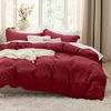 Picture of Bedsure Red Duvet Cover Queen Size - Soft Prewashed Queen Duvet Cover Set, 3 Pieces, 1 Duvet Cover 90x90 Inches with Zipper Closure and 2 Pillow Shams, Comforter Not Included