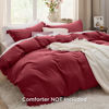 Picture of Bedsure Red Duvet Cover Queen Size - Soft Prewashed Queen Duvet Cover Set, 3 Pieces, 1 Duvet Cover 90x90 Inches with Zipper Closure and 2 Pillow Shams, Comforter Not Included