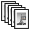 Picture of upsimples A3 Picture Frame Set of 5, Display Pictures 8.3x11.7 with Mat or 11.7x16.5 Without Mat, Wall Gallery Poster Frames, Black