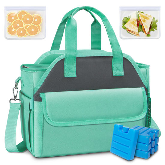 1159998 lunch bags for women insulated multi pocket cooler tote bag for adult men with 4 icepacks2 storage p 550