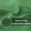 Picture of Homaxy 100% Cotton Waffle Weave Kitchen Dish Towels, Ultra Soft Absorbent Quick Drying Cleaning Towel, 13x28 Inches, 4-Pack, Grass Green