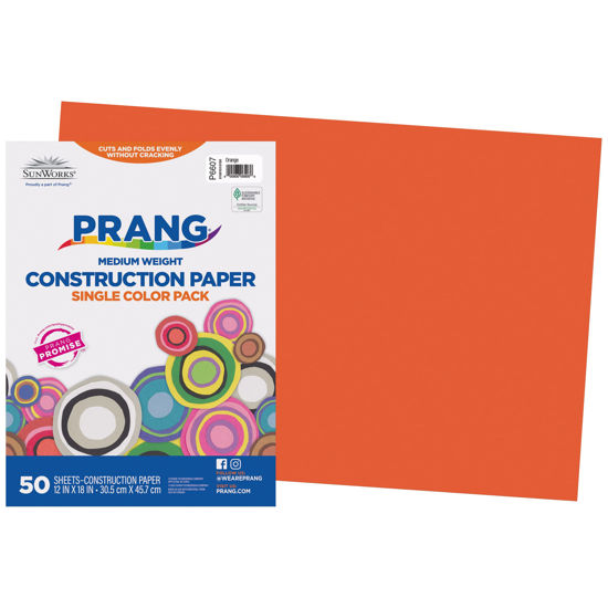 Picture of Prang (Formerly SunWorks) Construction Paper, Orange, 12" x 18", 50 Sheets